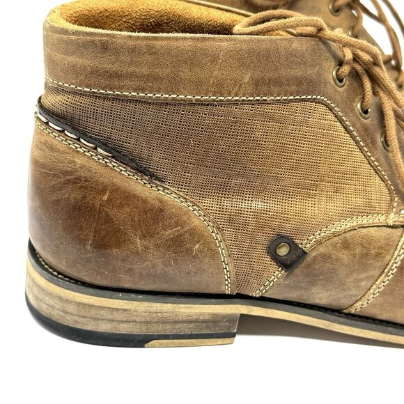 Steve Madden Brown Leather Cap Toe Chukka Ankle Boots - Picture 2 of 8